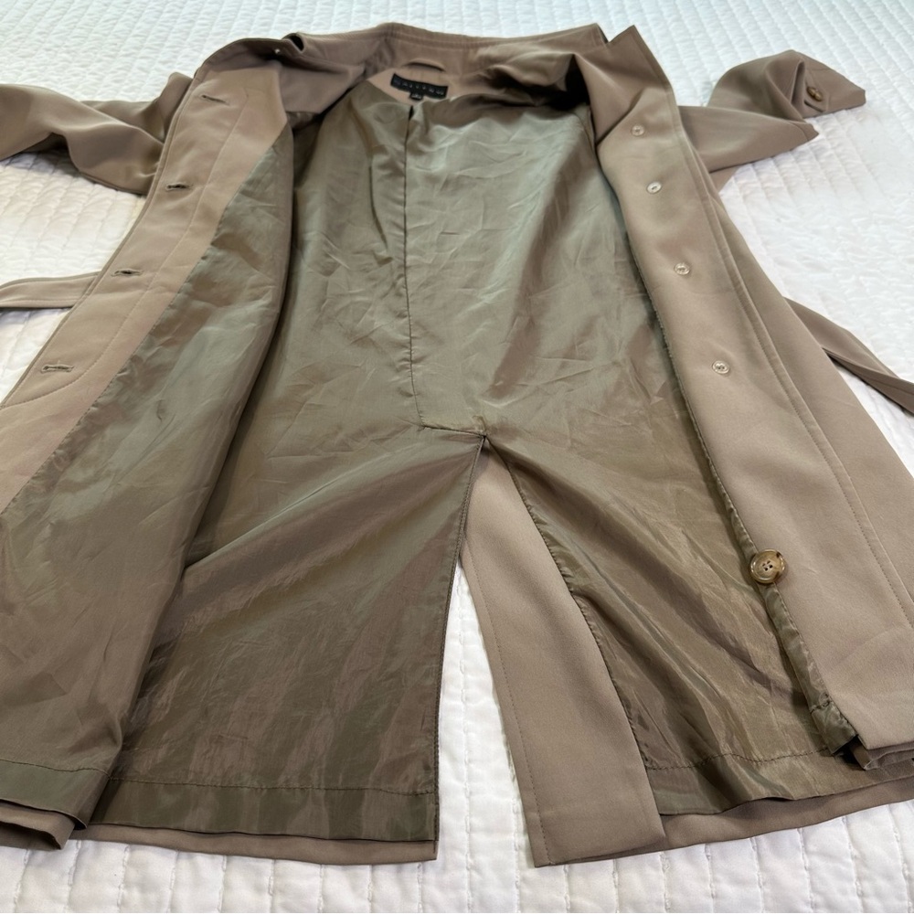Gallery Women's Tan Belted Trench Coat With Pockets - Picture 9 of 15